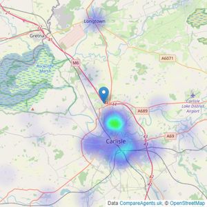 BPK Estate Agents - Carlisle listings heatmap