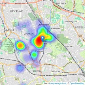 BR Estate Agent - Bromley listings heatmap