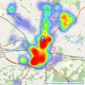 Bracketts Chartered Surveyors - Tonbridge listings heatmap