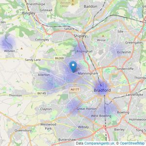 Bradford Estates - Bradford listings heatmap