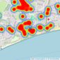 Bradleys - Budleigh Salterton listings heatmap