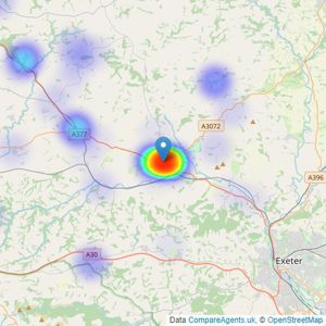 Bradleys - Crediton listings heatmap