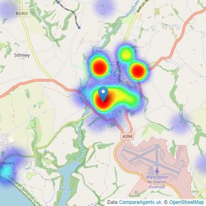 Bradleys - Helston listings heatmap