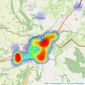 Bradleys - Honiton listings heatmap