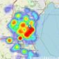 Bradleys - Paignton listings heatmap