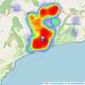 Bradleys - Sidmouth listings heatmap