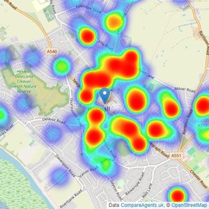 Bradshaw Farnham & Lea - Heswall listings heatmap