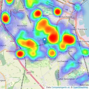 Bradshaw Farnham & Lea - Wirral listings heatmap