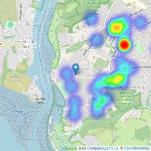 Brambles Estate Agents - Warsash listings heatmap