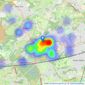 brandons - Knaphill listings heatmap