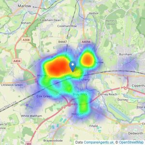 Braxton - Maidenhead listings heatmap