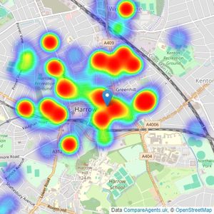 Brian Cox - Harrow listings heatmap