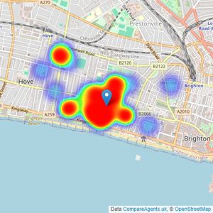 Brices - Hove listings heatmap