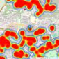 Bridges Estate Agents - Aldershot listings heatmap