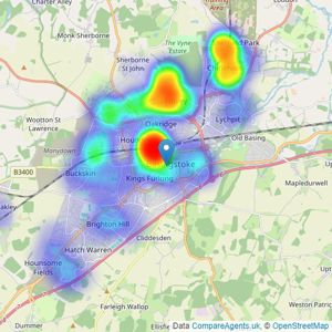 Bridges Estate Agents - Basingstoke listings heatmap