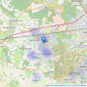 Bridges Estate Agents - Hampshire, Surrey & Berkshire listings heatmap