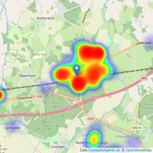 Bridges Estate Agents - Hook listings heatmap