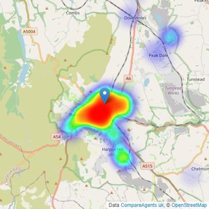 Bridgfords - Buxton listings heatmap