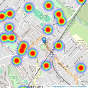 Bridgfords - Cheadle Hulme listings heatmap