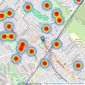 Bridgfords - Cheadle Hulme listings heatmap