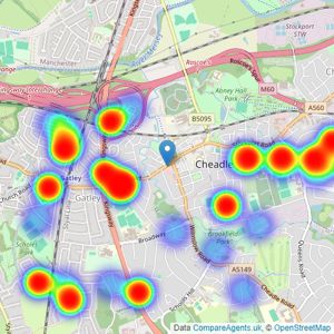 Bridgfords - Cheadle listings heatmap