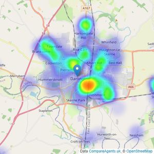 Bridgfords - Darlington listings heatmap