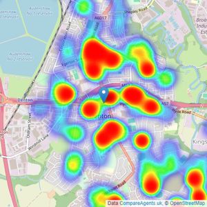 Bridgfords - Denton listings heatmap