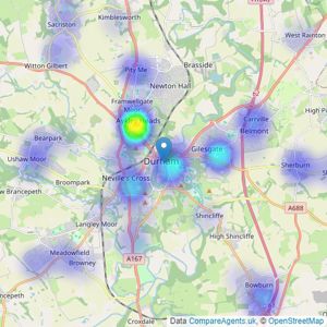 Bridgfords - Durham listings heatmap