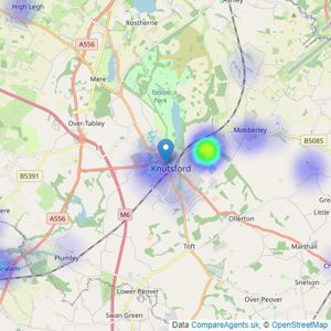 Bridgfords - Knutsford listings heatmap