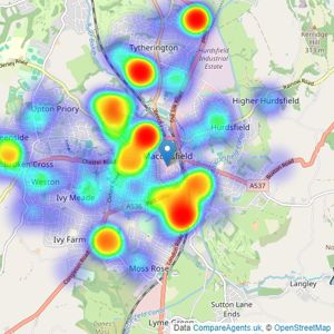 Bridgfords - Macclesfield listings heatmap