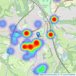 Bridgfords - Marple listings heatmap