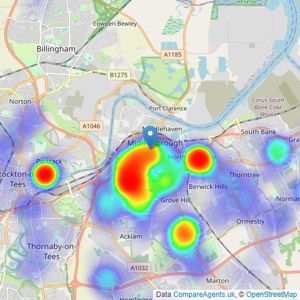 Bridgfords - Middlesbrough listings heatmap