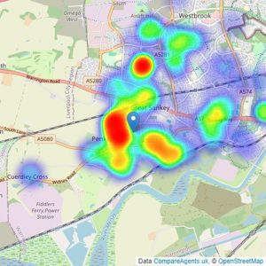 Bridgfords - Penketh listings heatmap