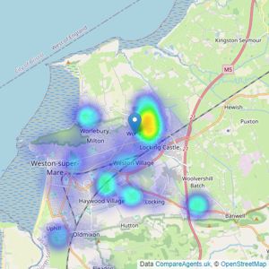 Brightestmove - Worle listings heatmap