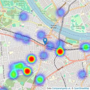 Brinkley's Estate Agents - Putney listings heatmap