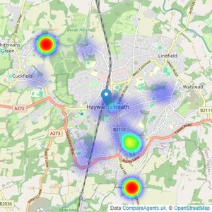 Brock Taylor - Haywards Heath listings heatmap