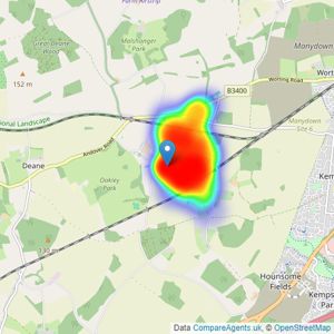 Brockenhurst Estate Agents - Oakley listings heatmap