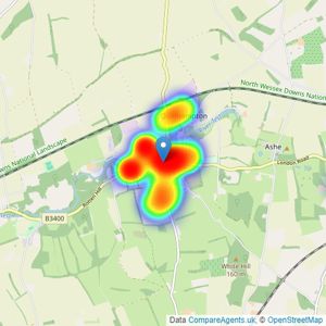 Brockenhurst Estate Agents - Overton listings heatmap