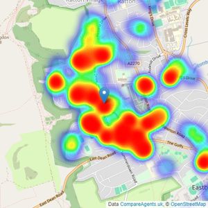 Brook Gamble Estate Agents - Eastbourne listings heatmap