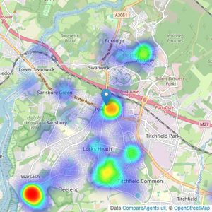 Brook Independent Estate Agents - Park Gate listings heatmap