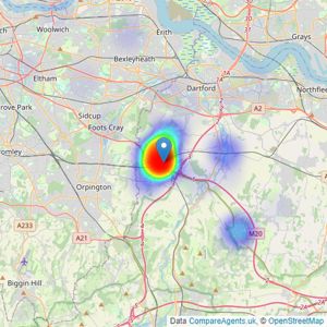 Brookbanks Estate Agents - Swanley listings heatmap