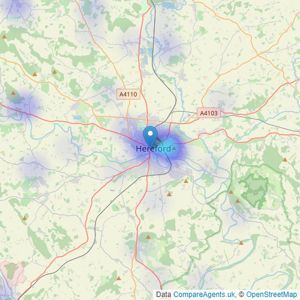 Brookes Bliss Estate Agents - Hereford listings heatmap