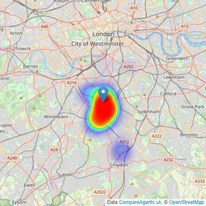 Brooks Estate Agents - Streatham listings heatmap