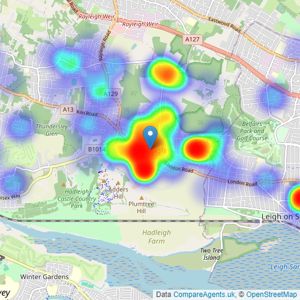 Brown & Brand - Hadleigh listings heatmap