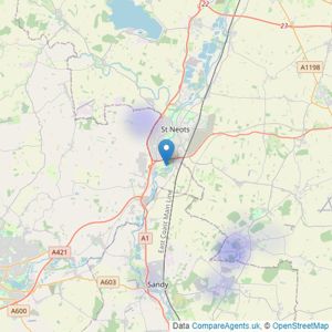 Brown & Co - St. Neots listings heatmap