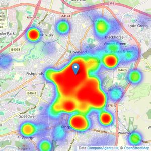 Brunt & Fussell - Bristol listings heatmap