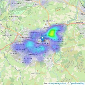 Buchanan Burton Solicitors and Estate Agents - East Kilbride listings heatmap