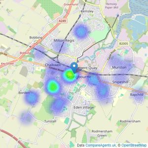 Buckey & Ward - Sittingbourne listings heatmap