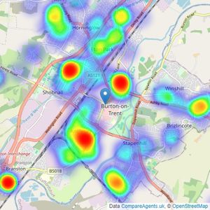 Burchell Edwards - Burton-upon-Trent listings heatmap