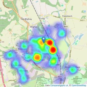 Burchell Edwards - Hucknall listings heatmap